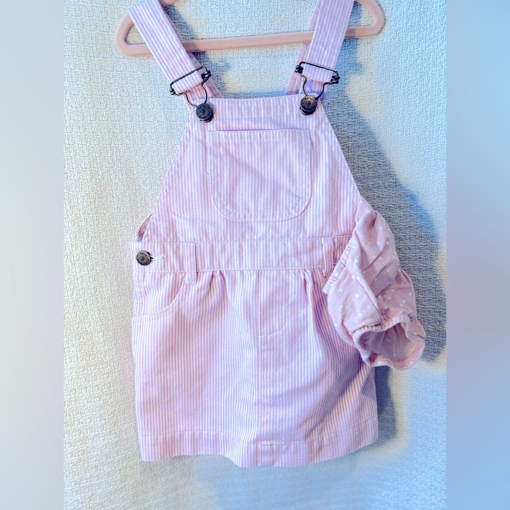 LIKE NEW dotty Dungarees by Niki Hilton . Size 18-24. Adorable and adjustable.
